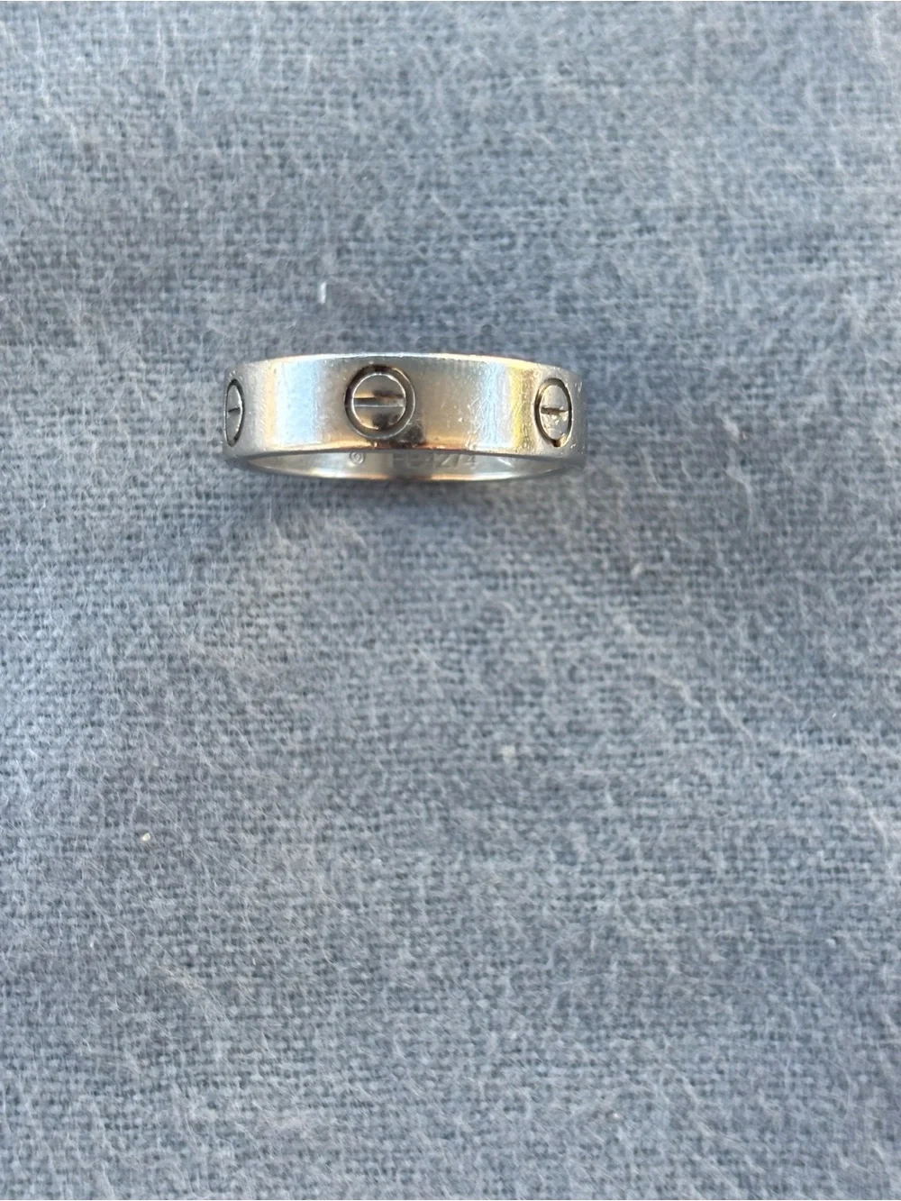 Cartier Silver Screw Motif Band Ring